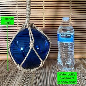 Blue Glass Fishing Float / Tiki Decor
